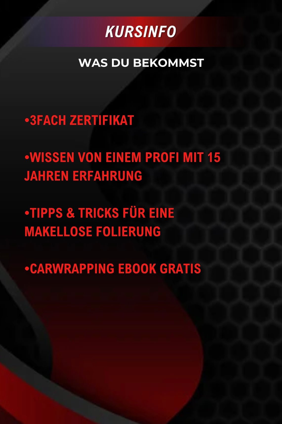 CarWrapping Exklusiv 5 Tage Kurs - 16.12.2024-20.12.2024